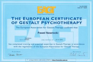 certyfikowany psychoterapeuta paweł nawrocki certyfikat eagt